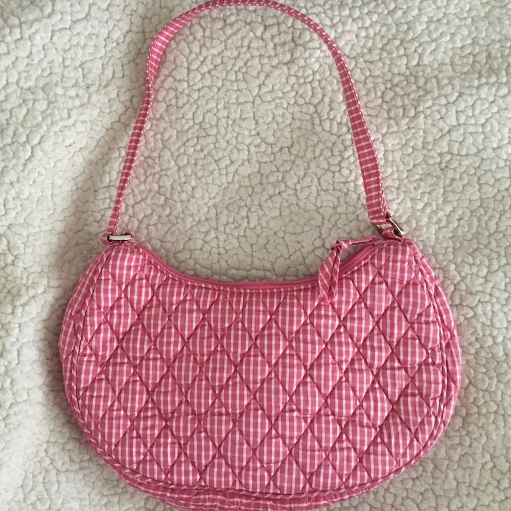 NWOT Vera Bradley Silk Pink Gingham Small Bag